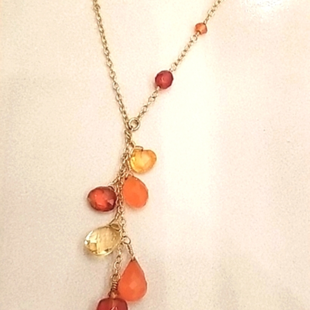 Radiant Gemstone❤️💛🧡 Necklace